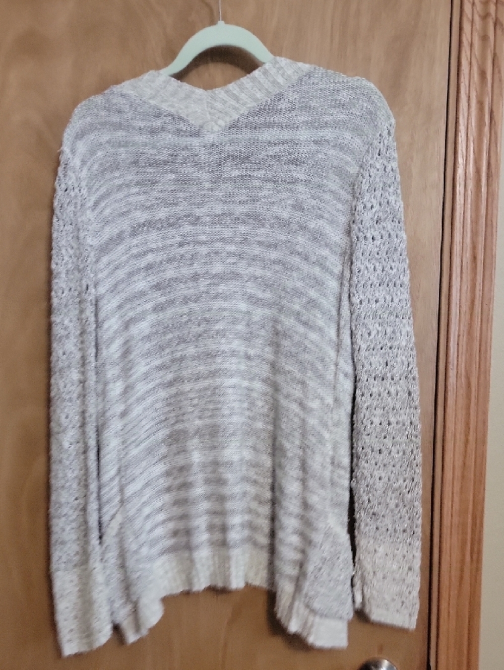 Vanity Heathered Light Gray Open-Front Cardigan - Picture 6 of 6